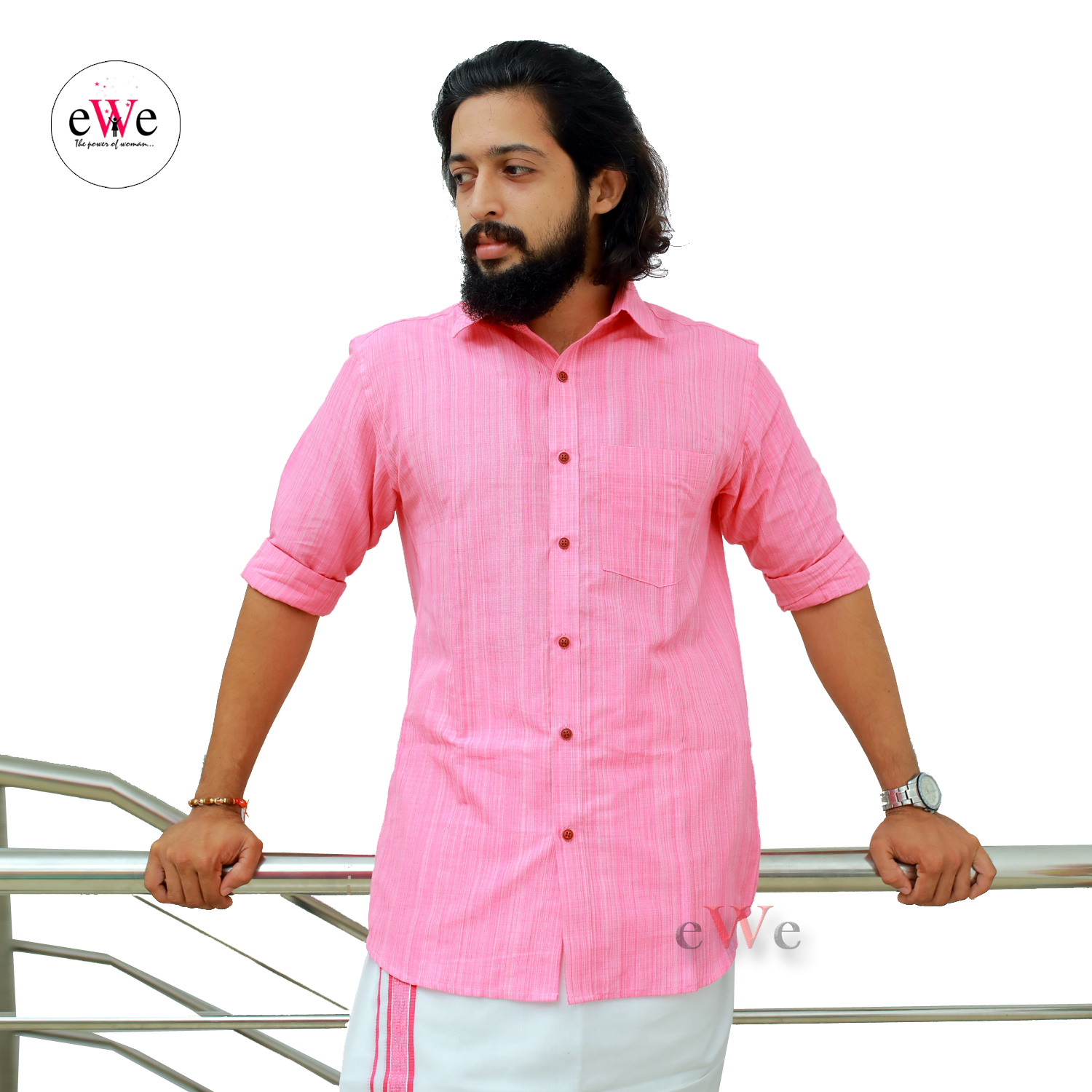 &quot;Pink&quot; Handloom Soft Cotton Men's Shirt