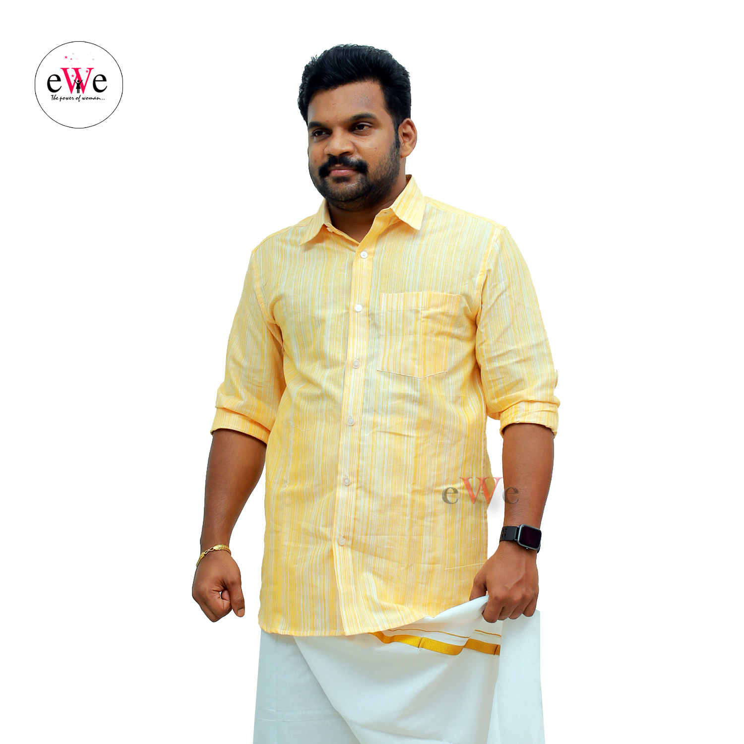 &quot;Light Yellow&quot; Handloom Soft Cotton Men's Shirt