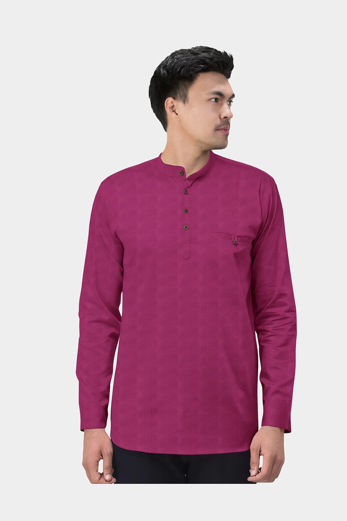 Dark Pink Handloom Short Kurta