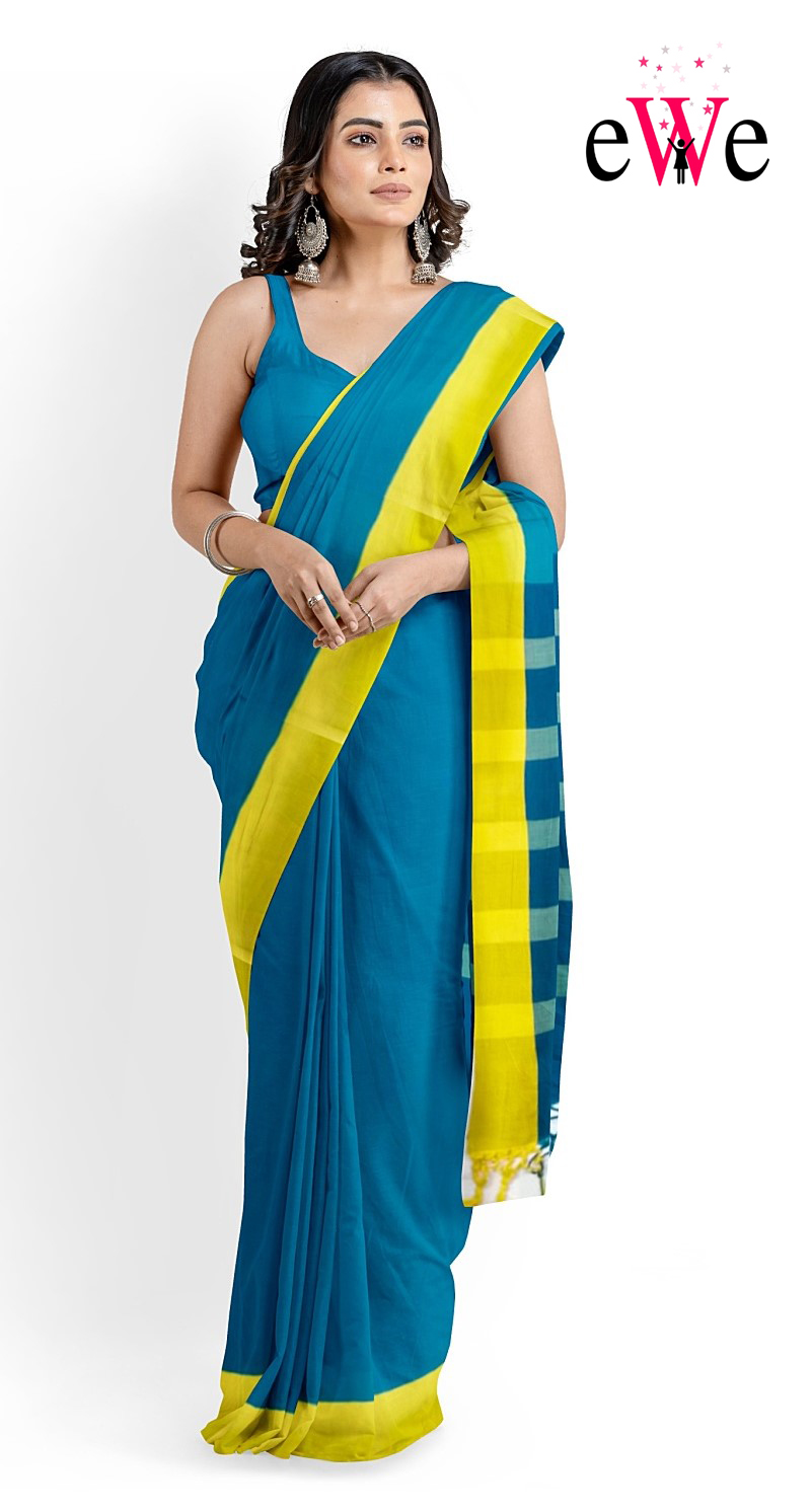 Sky Blue Handloom Saree