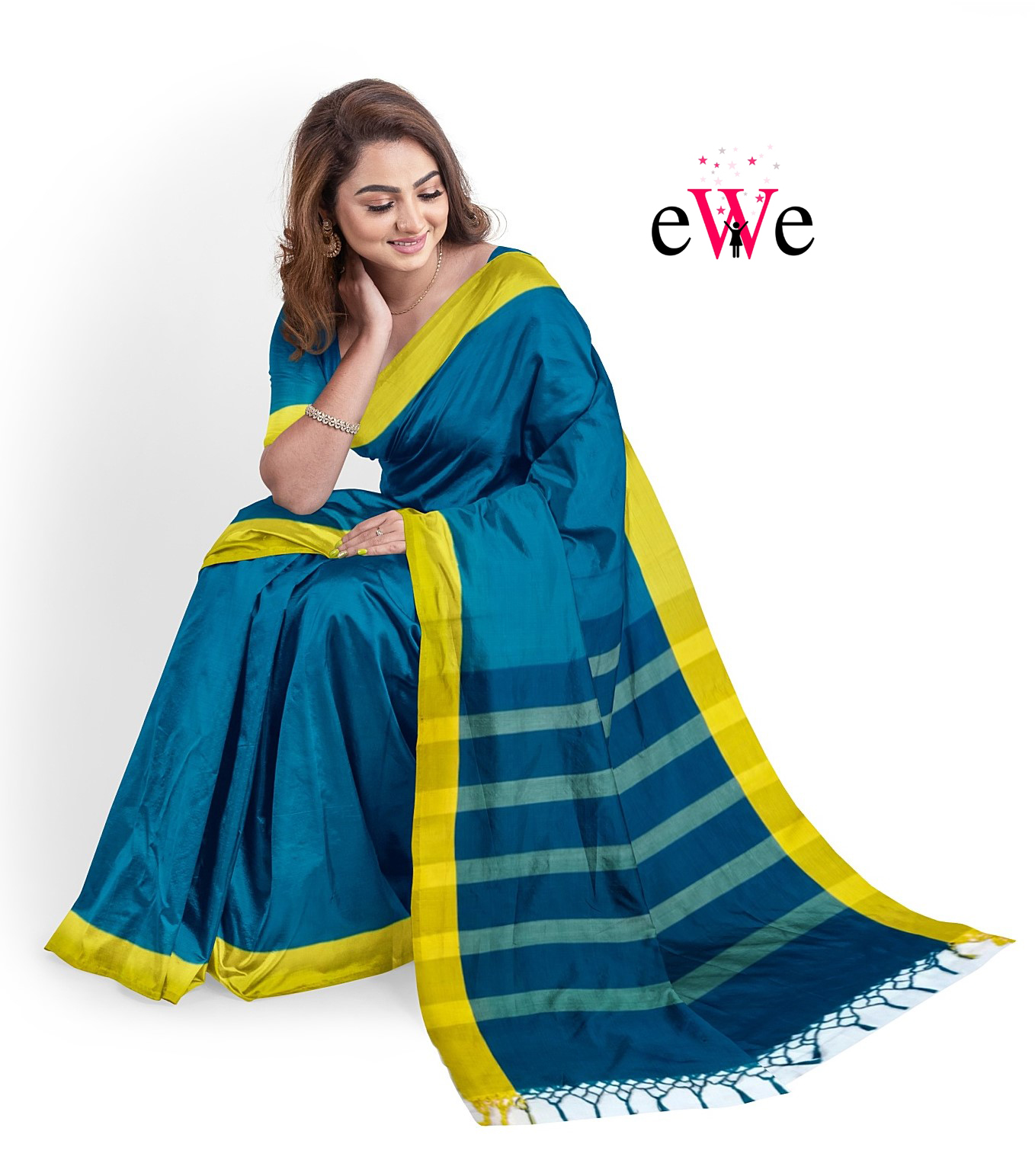 Sky Blue Handloom Saree