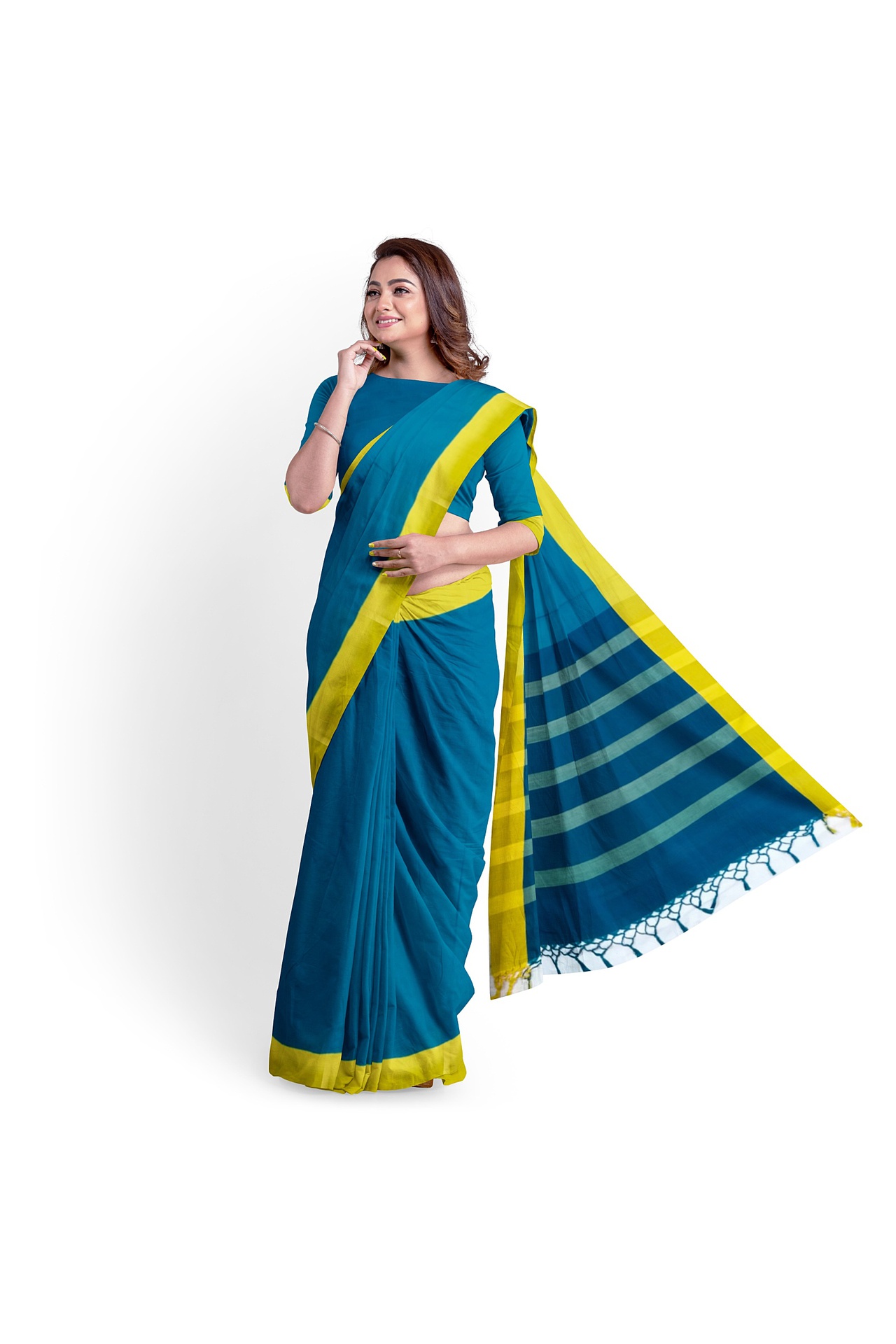 Sky Blue Handloom Saree