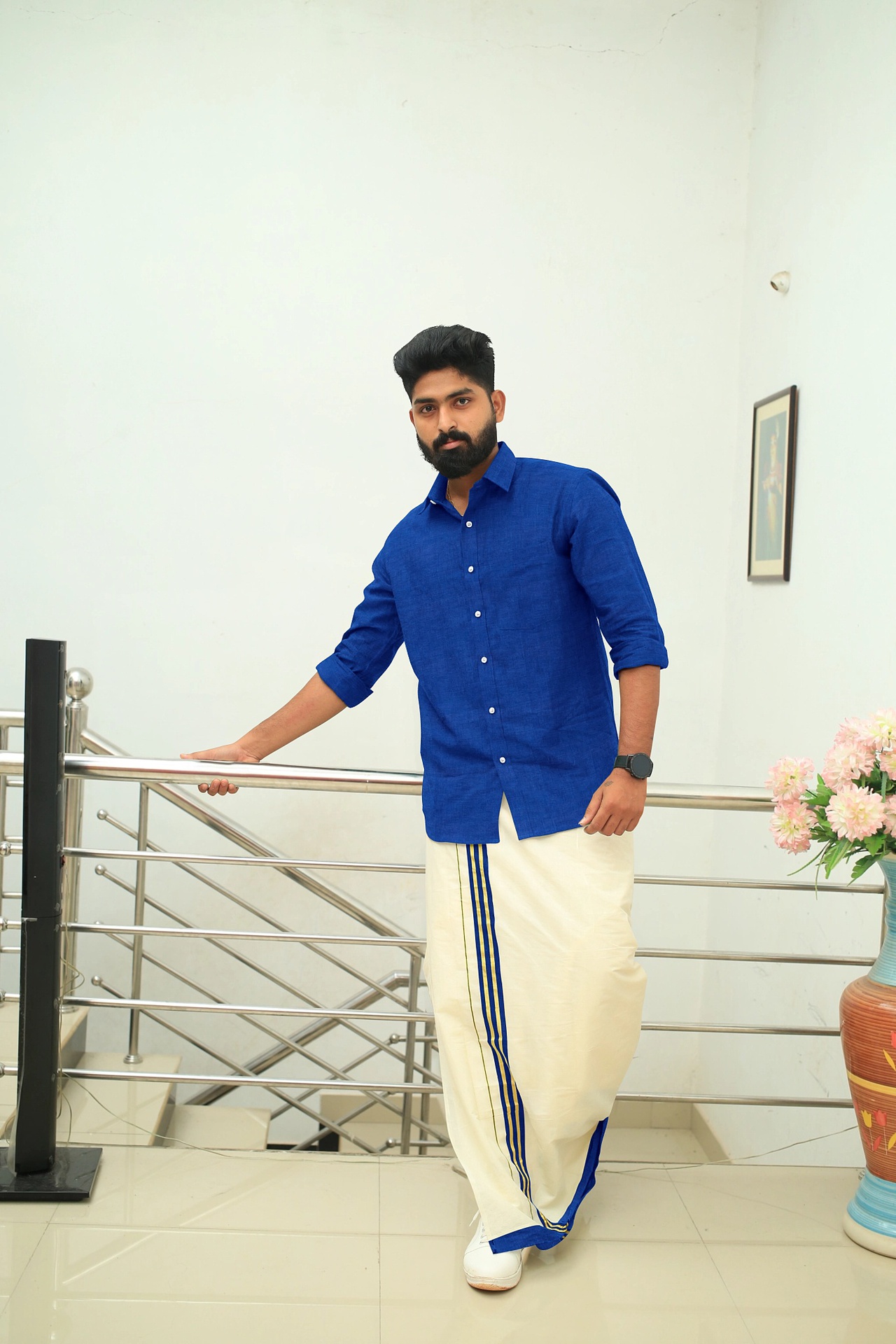 Royal Blue Handloom Shirts