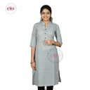 Cotton Plain Kurti &quot;Light Ash&quot;