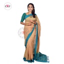 Traditional Handloom Saree (Light Brown &amp; Blue)