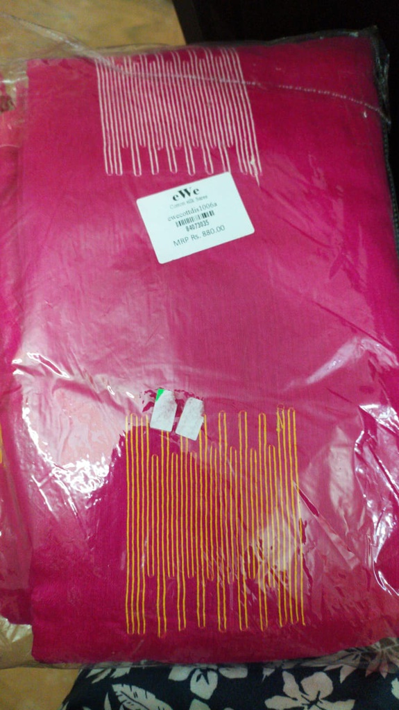 Cotton Silk saree - Dark Rose