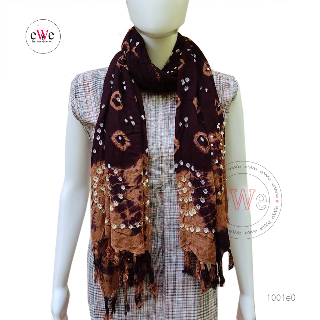 Coffee Brown And Brown Bandani Cotton Dupatta