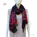 Black And Meroon Bandani Cotton Dupatta