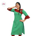 Cotton Design Kurti - Green &amp; Meroon