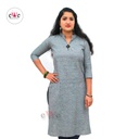 Khadi Plain Kurti (Dark Ash)