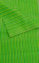 Kelly Green Ash Orange Handspun Handwoven Stripe Khadi Cotton  Fabric