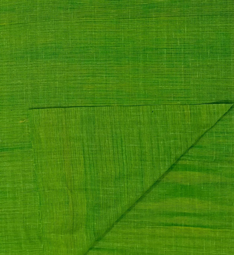 Green Handspun Handwoven Khadi Cotton Fabric