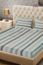 Multi Striped Handloom Cotton Bedsheet with Two Pillow Cover.
