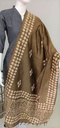 Brown Jute Cotton Dupatta with Hand Block Print
