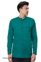 Viridian Green Khadi Gent's Short Kurta/ekhapnr3025ku
