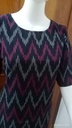 Black Ikkat  Kurti with pink white zig zag pattern