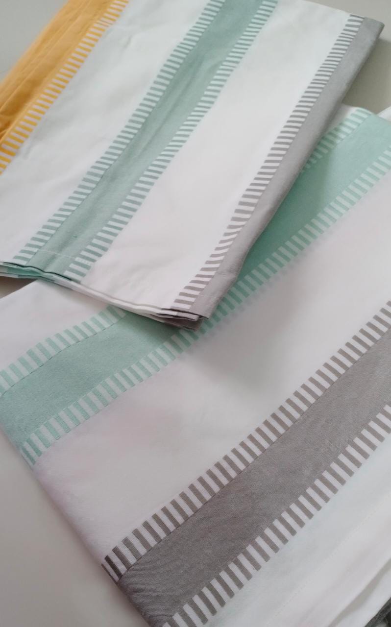 Multi Stripped Handloom Cotton Bedsheet with Two Pillow Cover.