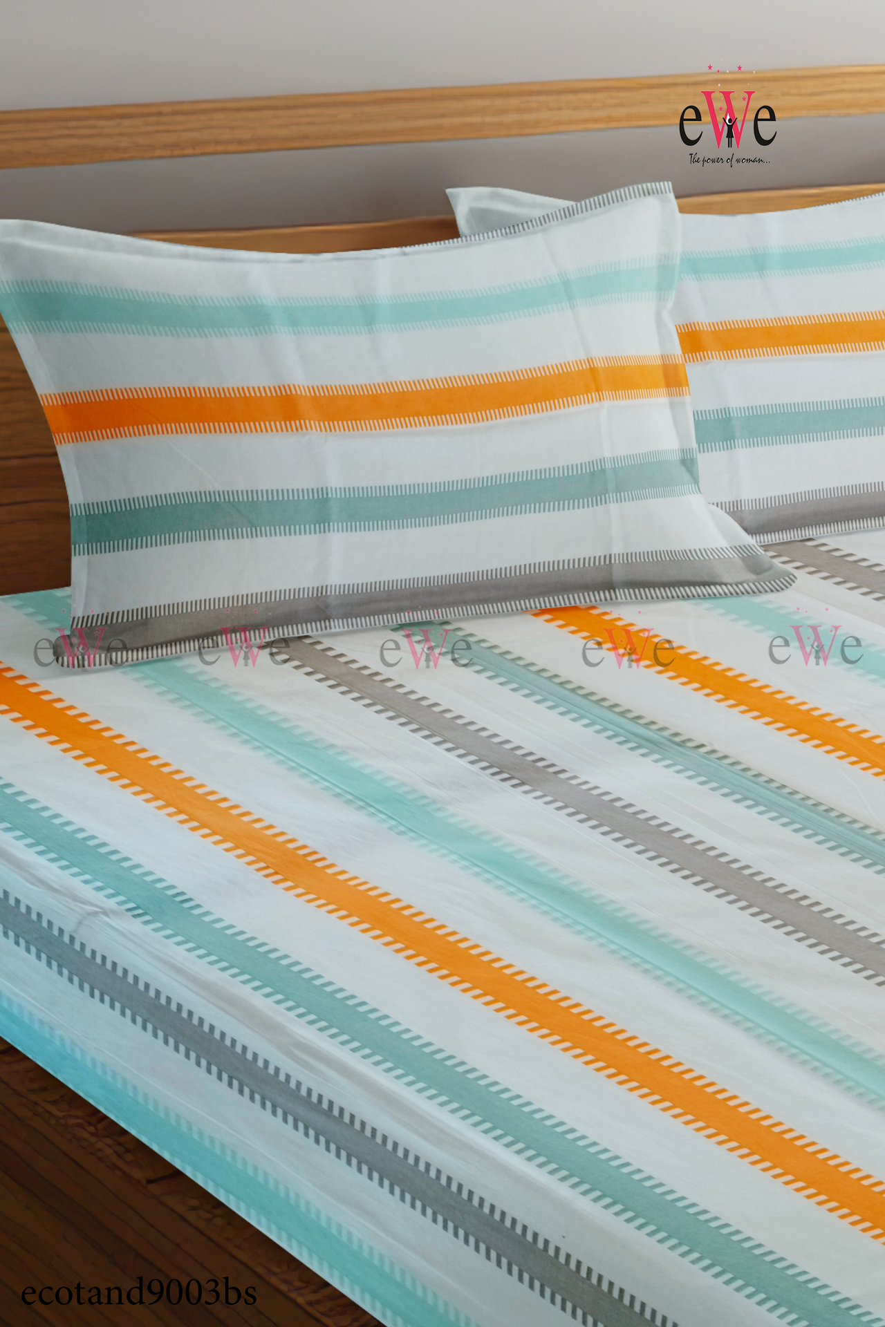 Multi Stripped Handloom Cotton Bedsheet with Two Pillow Cover.