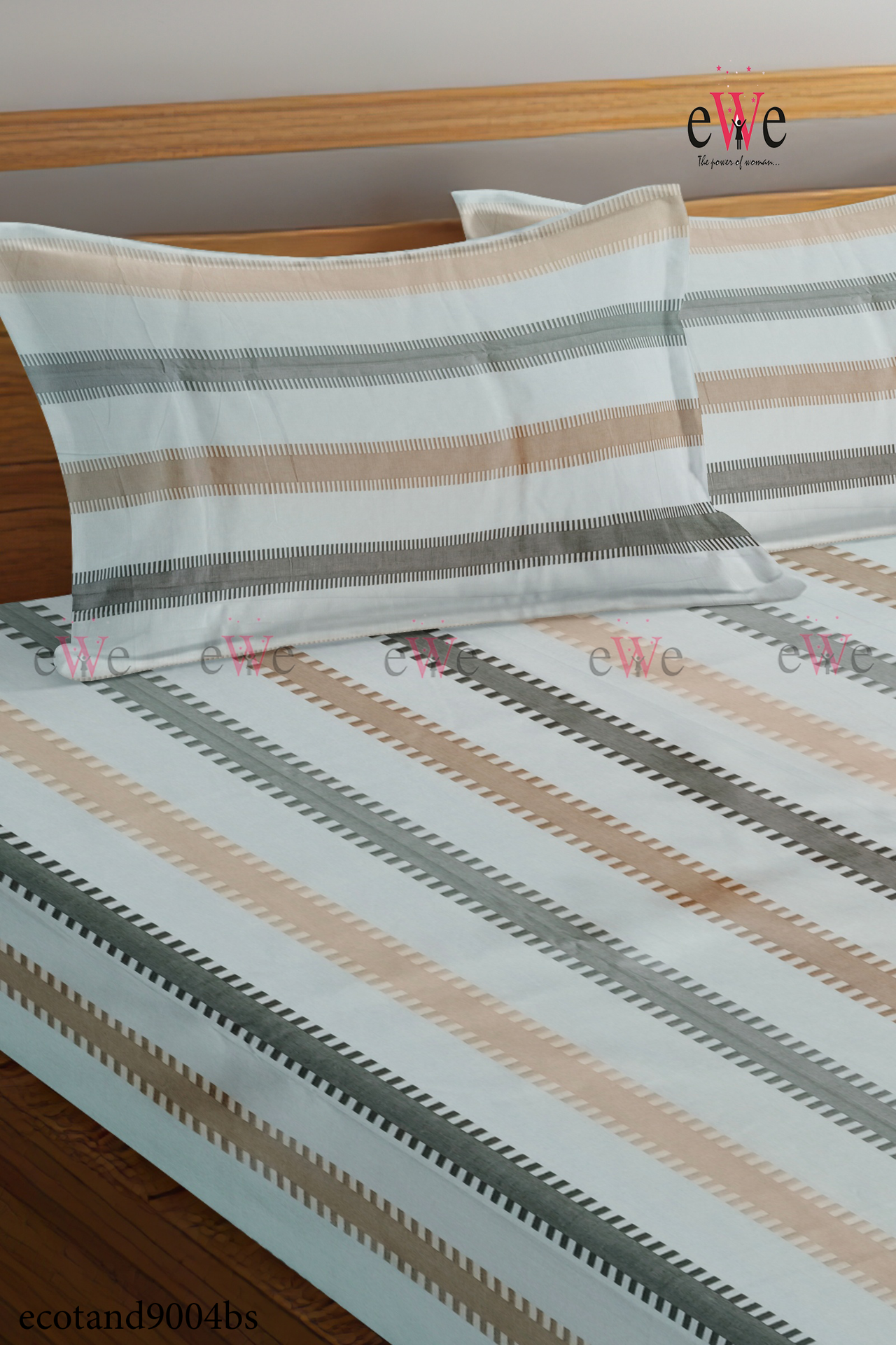 Multi Striped Handloom Cotton Bedsheet with Two Pillow Cover.