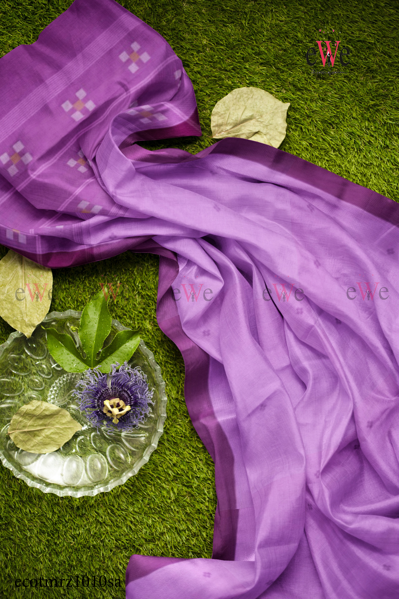 Lavender &amp; Grape  Handspun Handwoven Handloom Saree