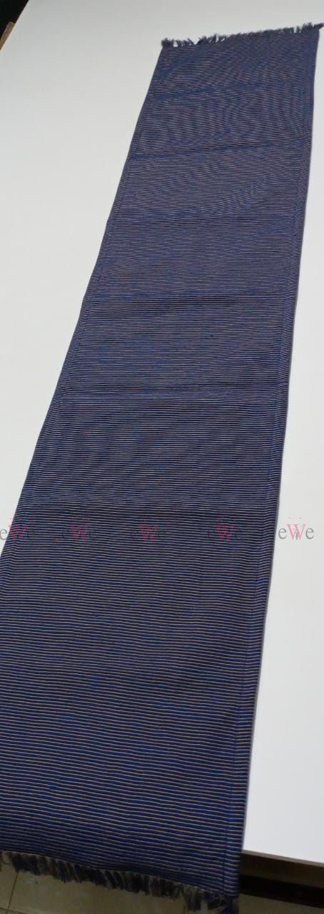 Blue &amp; Mud Striped Woven Table Runner