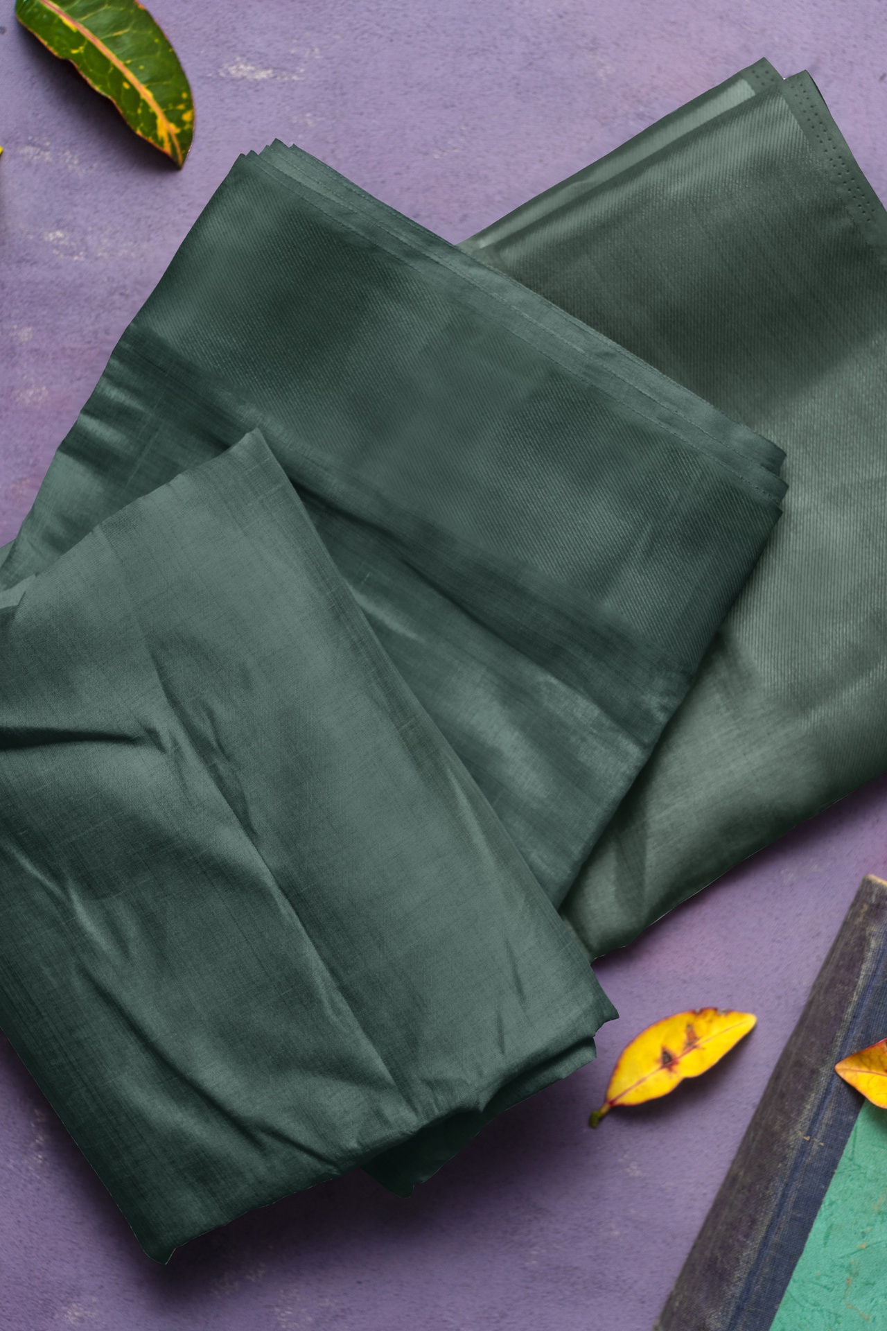 Viridian Green  Handspun Handwoven Fabric