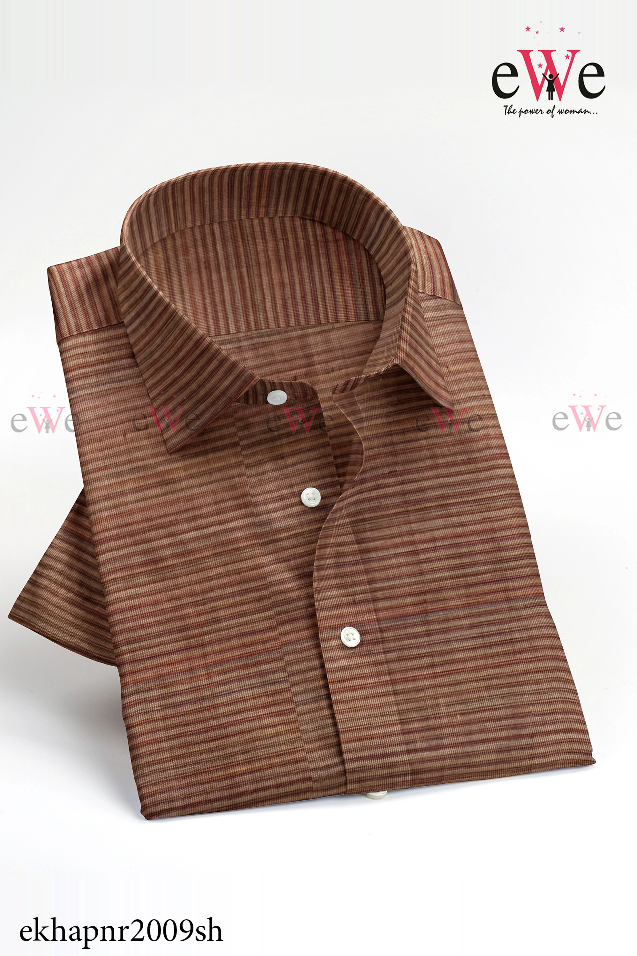 Brown Striped Khadi Gent's Shirt