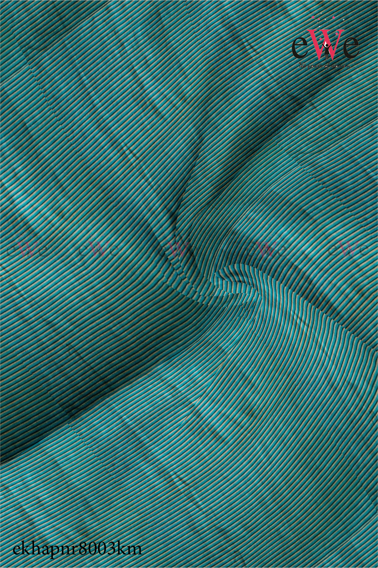 Green Striped Handspun Handwoven Khadi Fabric