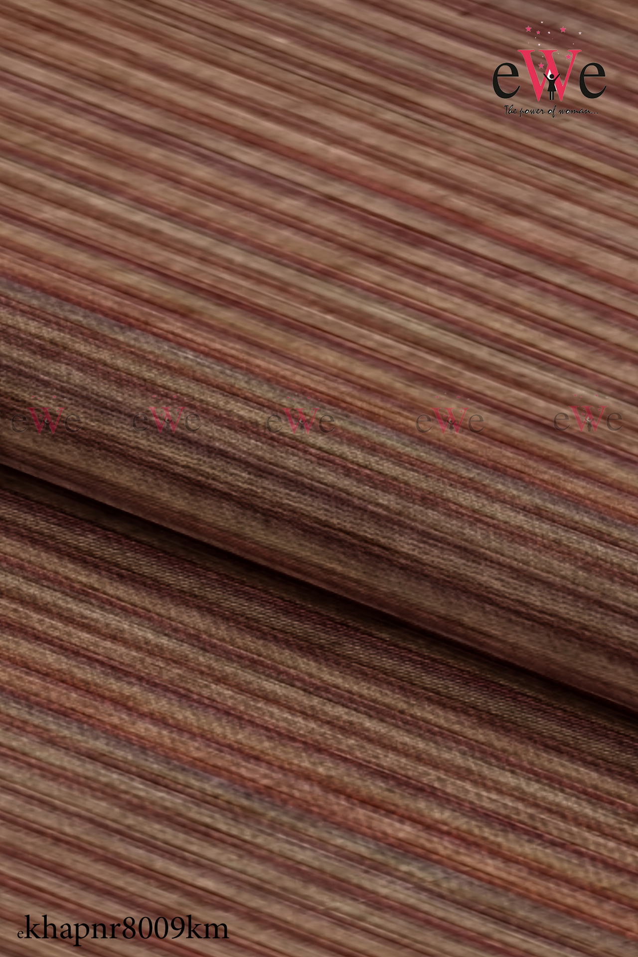 Brown Striped Handspun Handwoven Khadi Fabric