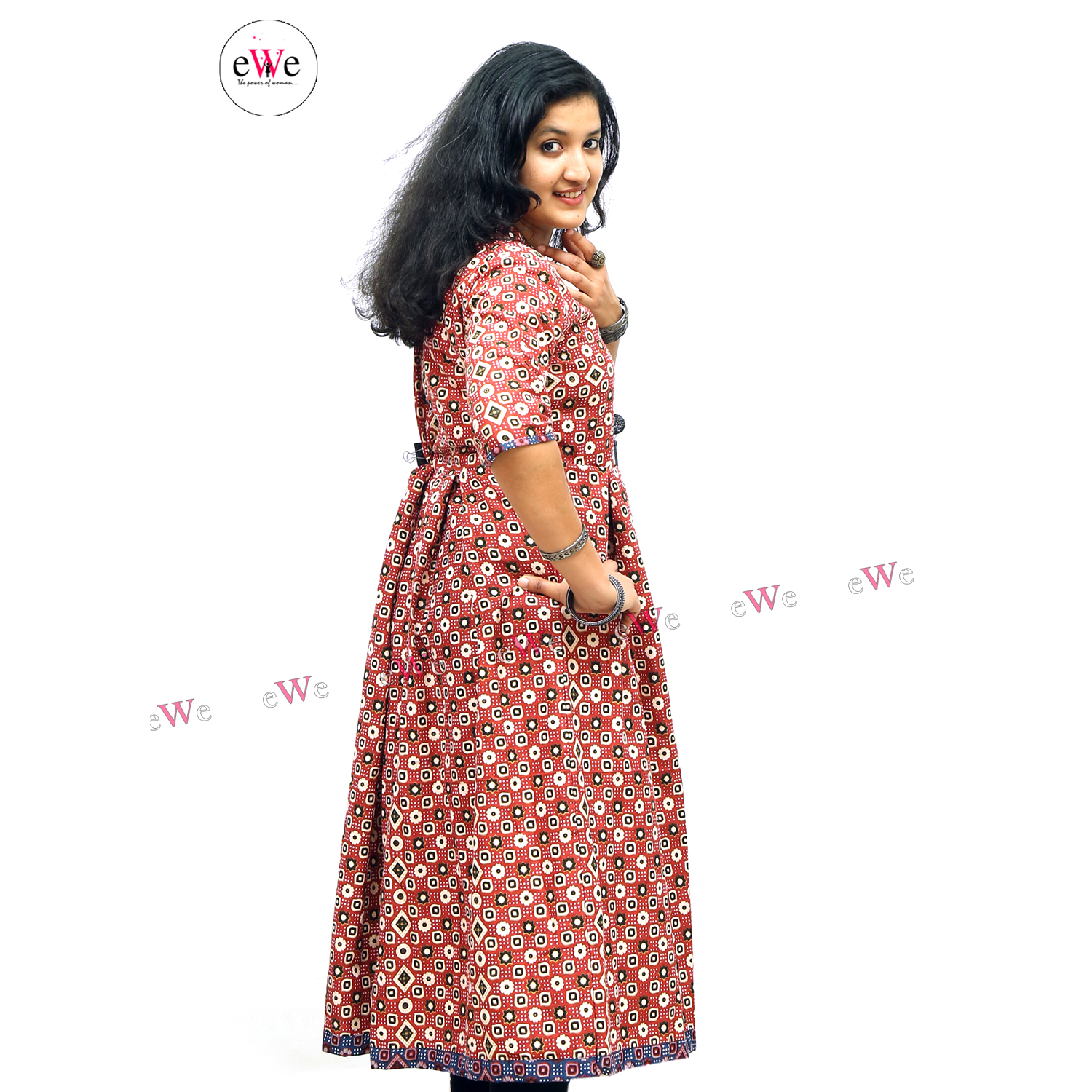 Khadi Printed Flared Gown