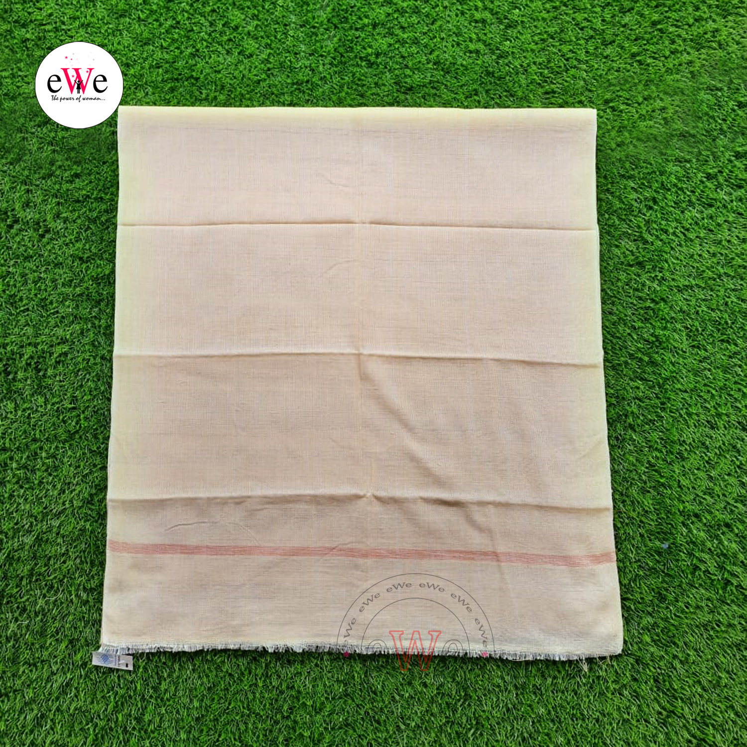 Handloom Off-white Cotton Bath Towels  Combo Set Pack of 2 Pieces (146cm x 67cm)