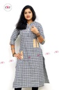 Khadi Designer Kurti (Black, White)