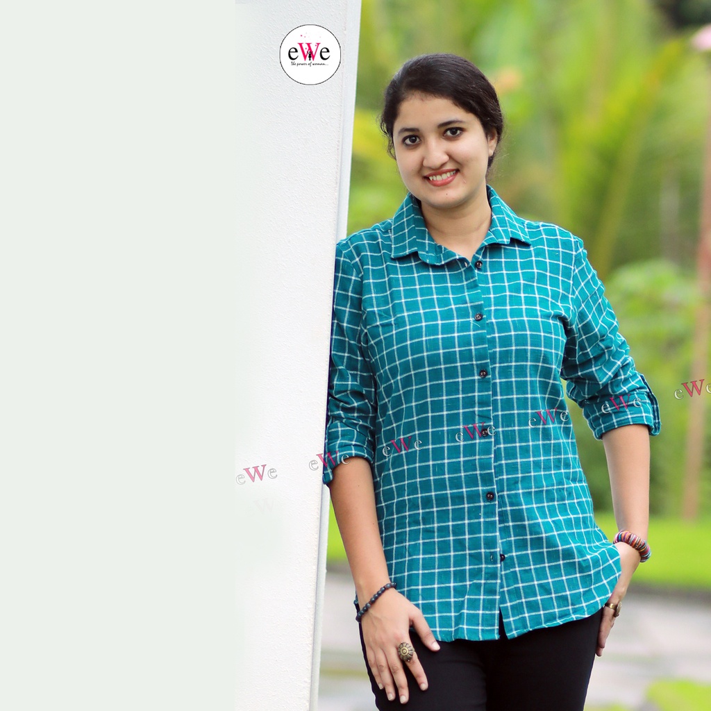 Khadi Blue Ladies Shirt