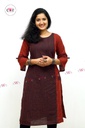 Khadi Designer Kurti (Meroon, Black)