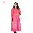 Peach Handloom Gown Kurti