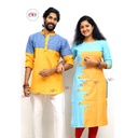 Khadi Couple Combo - Yellow &amp; Blue