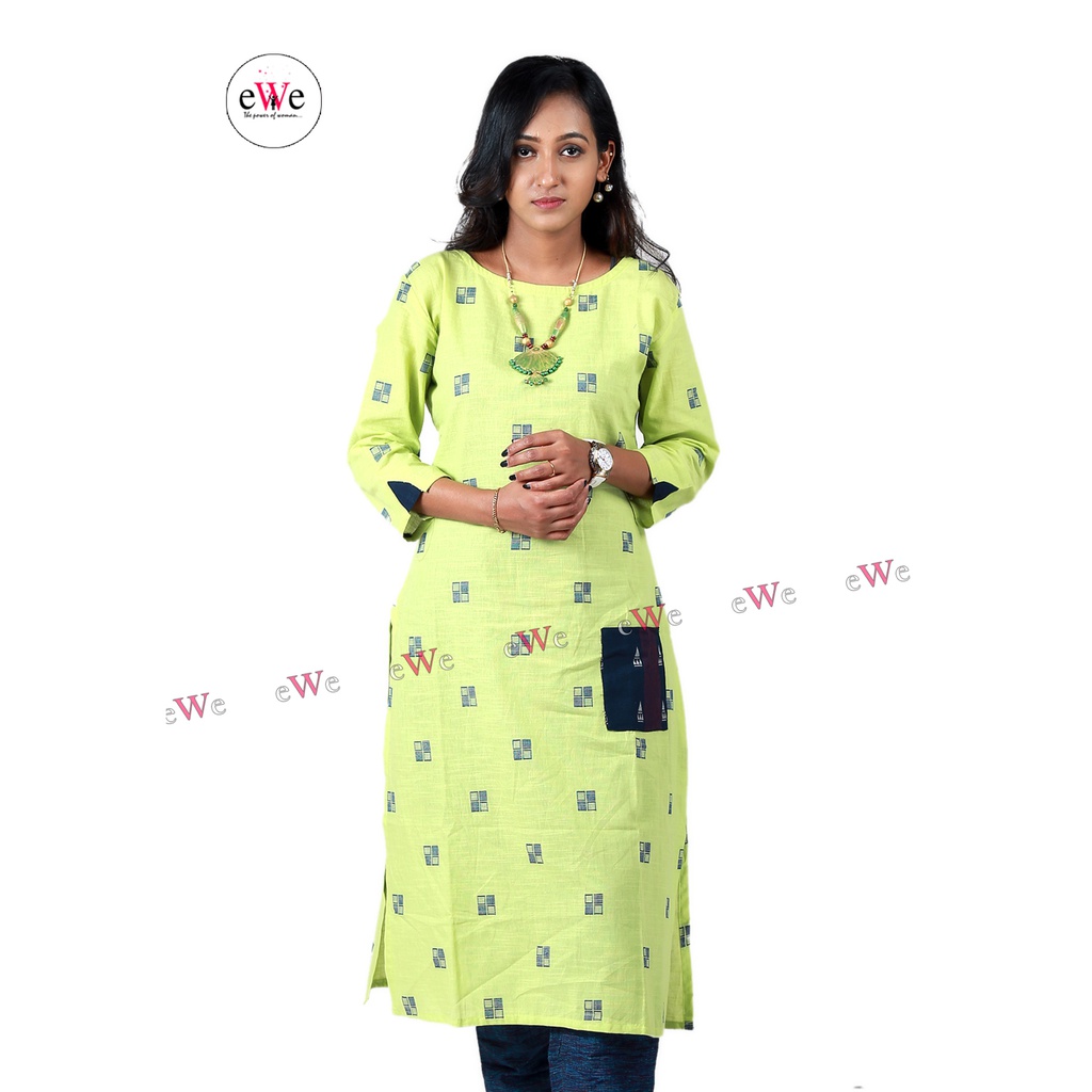 Handloom Cotton Kurti  &quot;Pista&quot;