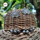 Trendy Silver Traditional Look Hanmade Earrings With ghungroo