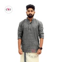 Gent's Handloom Ash Coloured Short Kurta