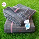 Dark Grey Stripes Handloom Cotton Bath Towel &amp; Gamcha Combo Set Pack of 2 Pieces (140cm x 70cm)