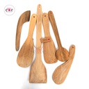 Bamboo Kitchen Utensils Set -Pack of 6 Pieces (Bamboo Wooden Spoons &amp; Spatulas)