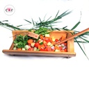 Natural Bamboo Food Serving Tray With Spoon