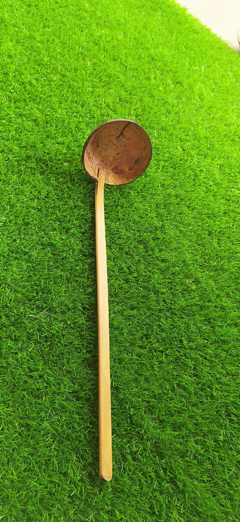 Bamboo Big Coconut Shell Spoon (Chiratta Kayil)