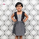 Black Check Handloom Kids Frock