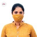 Khadi Face Mask Mustard Yellow with Elastic