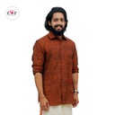 &quot;Dark Orange&quot; Khadi Men's Formal Shirt