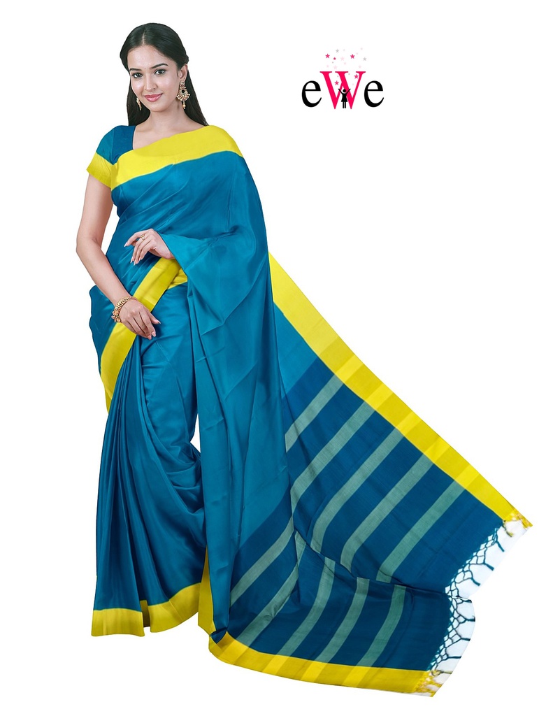 Sky Blue Handloom Saree