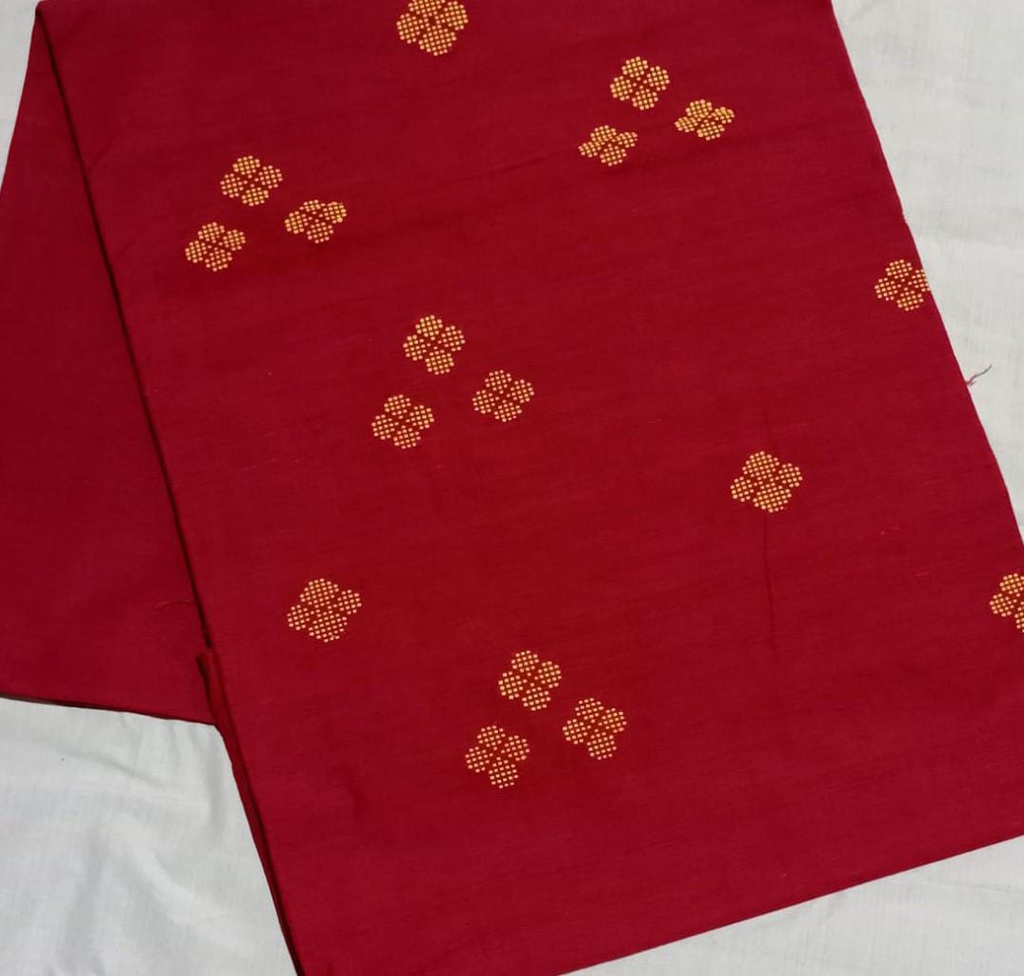 Red Handloom Kurti Material