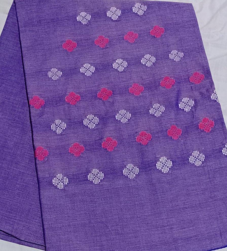 Purple Handloom Kurti Material
