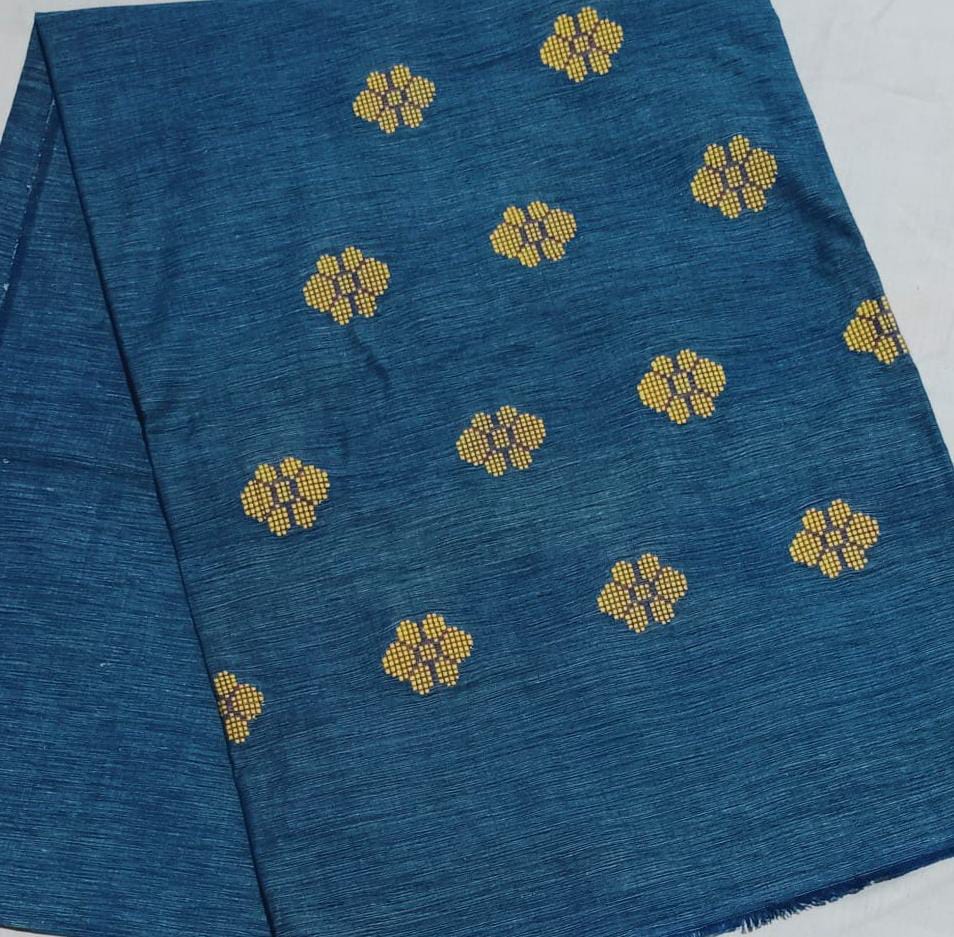 Royal Blue Handloom Kurti Material